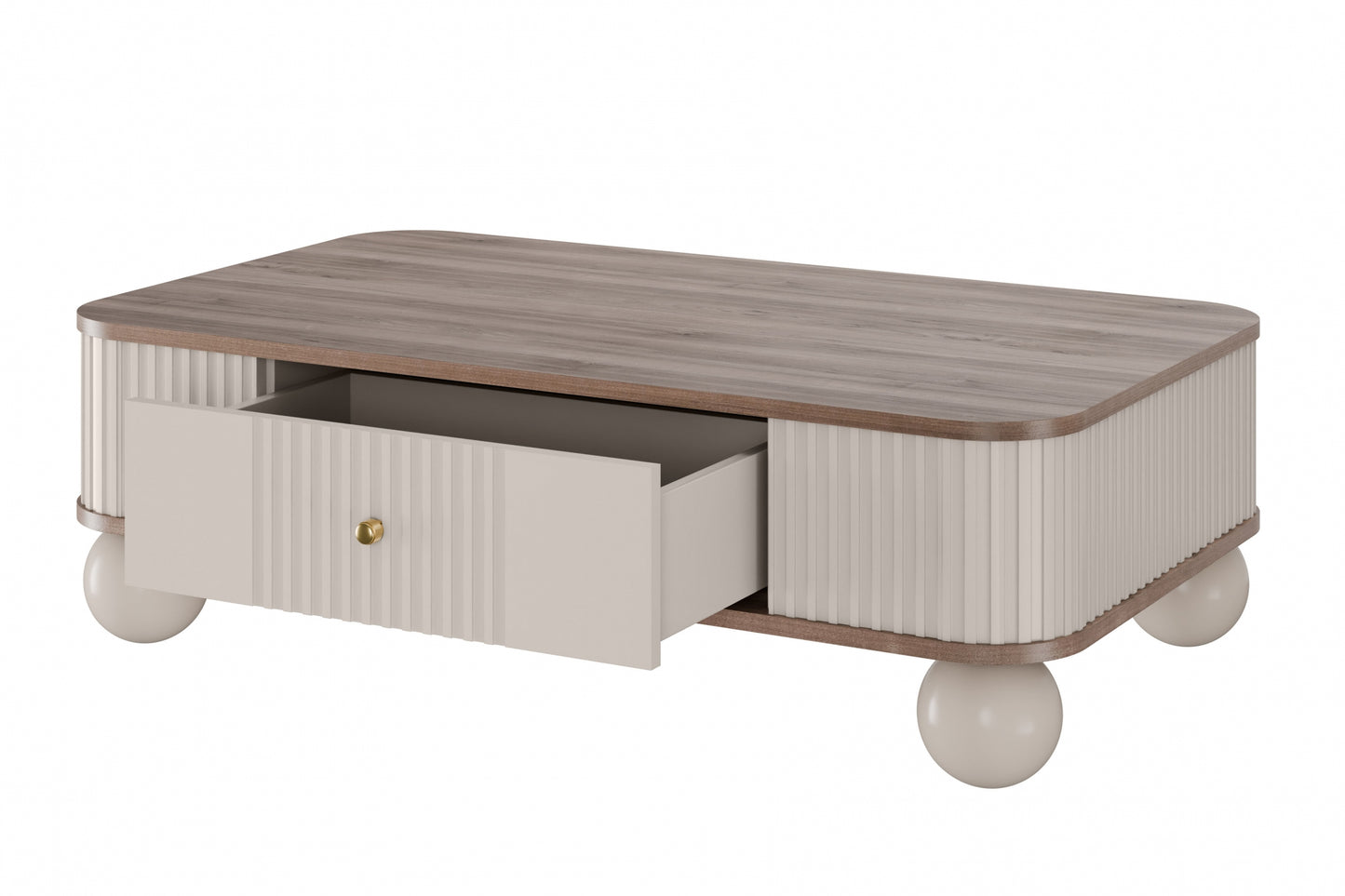 Kafijas galds Vespa 103/32/60 cm kašmirs/rieksts/zelts - N1 Home