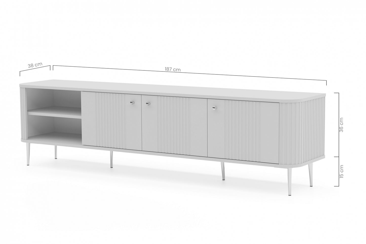 TV skapis Vespa 187/51/38 cm kašmirs/zelts - N1 Home