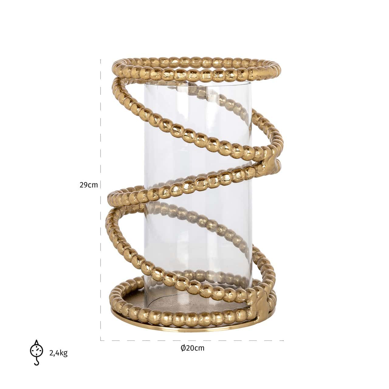 Svečturis Jaden S Richmond Interiors 30/20/20 cm zelts