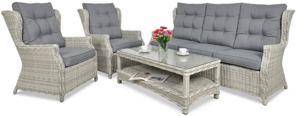 Dārza komplekts Trivo 3 pelēks/balts - N1 Home