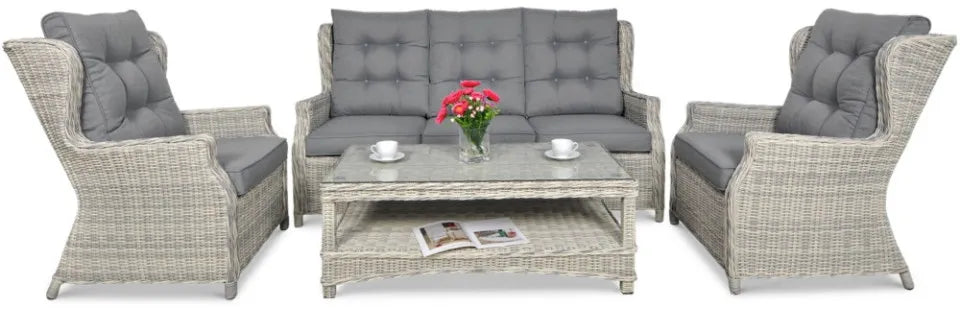 Dārza komplekts Trivo 3 pelēks/balts - N1 Home