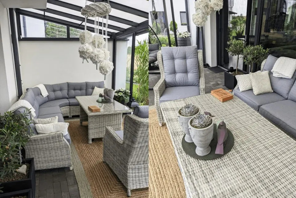 Ēdamgalda komplekts Dova 306/246/87 cm melanges - N1 Home