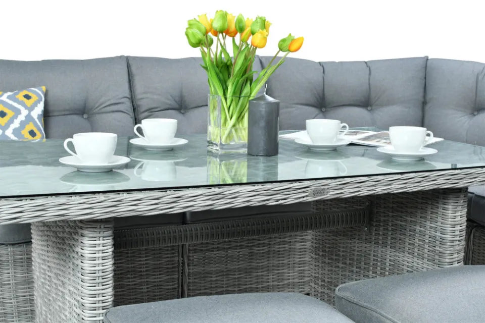 Ēdamgalda komplekts Dova 306/246/87 cm stone pelēks - N1 Home