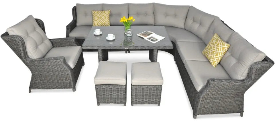 Ēdamgalda komplekts Dova 306/246/87 cm tumši pelēks - N1 Home