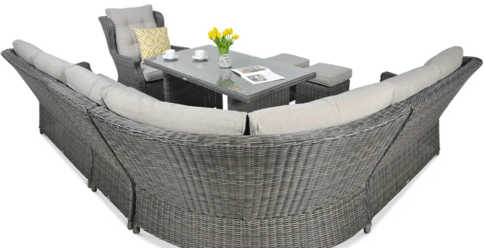 Ēdamgalda komplekts Dova 306/246/87 cm tumši pelēks - N1 Home