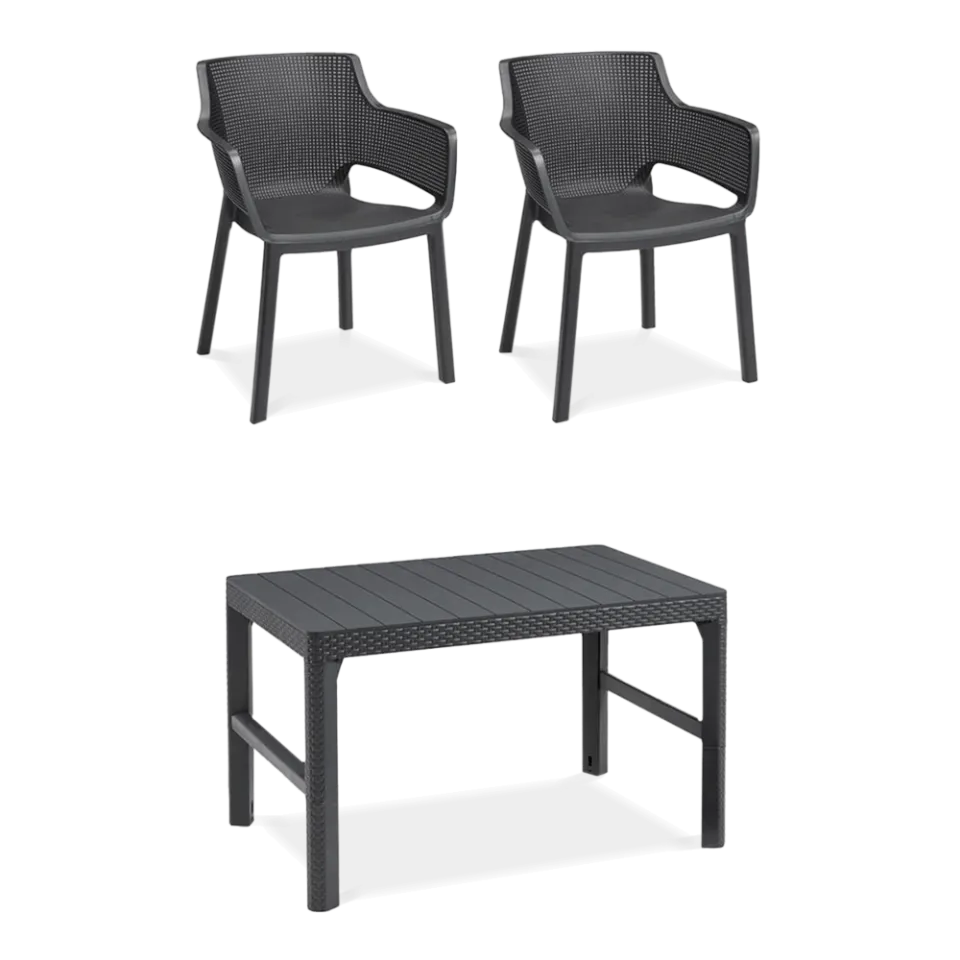 Balkona mēbeles Elie 2+1/4+1 grafīts - N1 Home