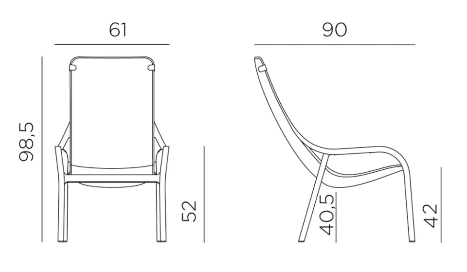 Krēsls Naro Net 61/90/98,5 cm korallo - N1 Home