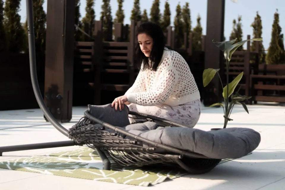 Kokona piekaramais krēsls Harmo  84/187/66 cm melns - N1 Home