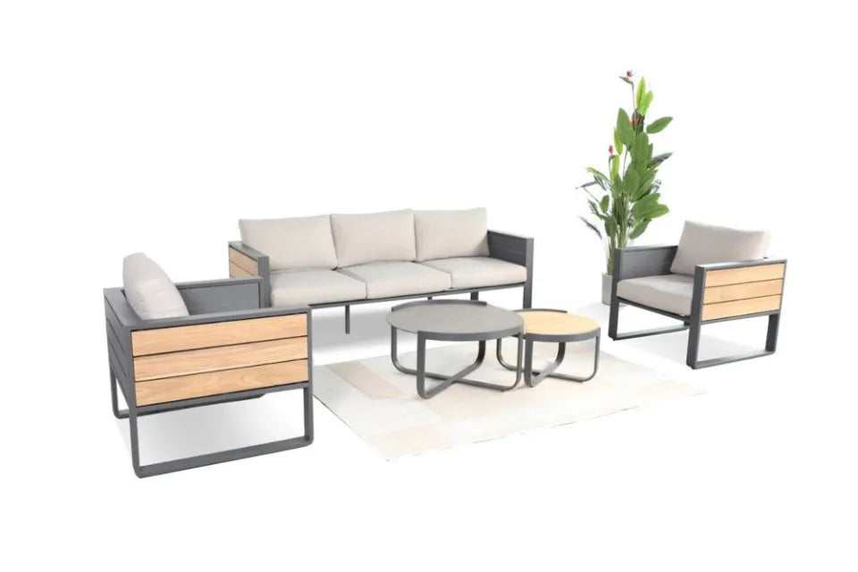 Terases atpūtas komplekts Carda Piano  pelēks - N1 Home