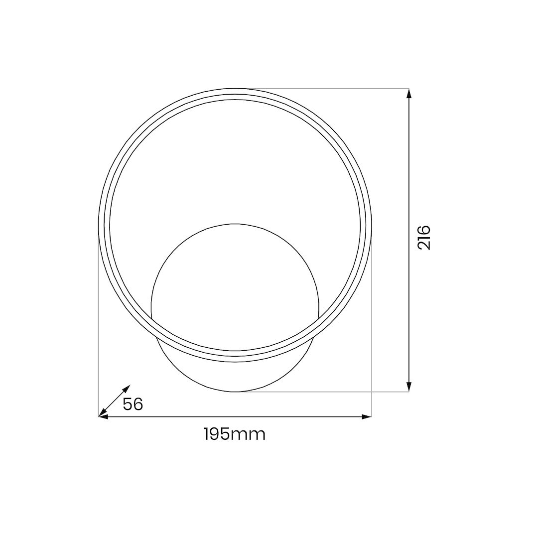 Sienas lampa Hupo 20/20/5 cm zelts - N1 Home