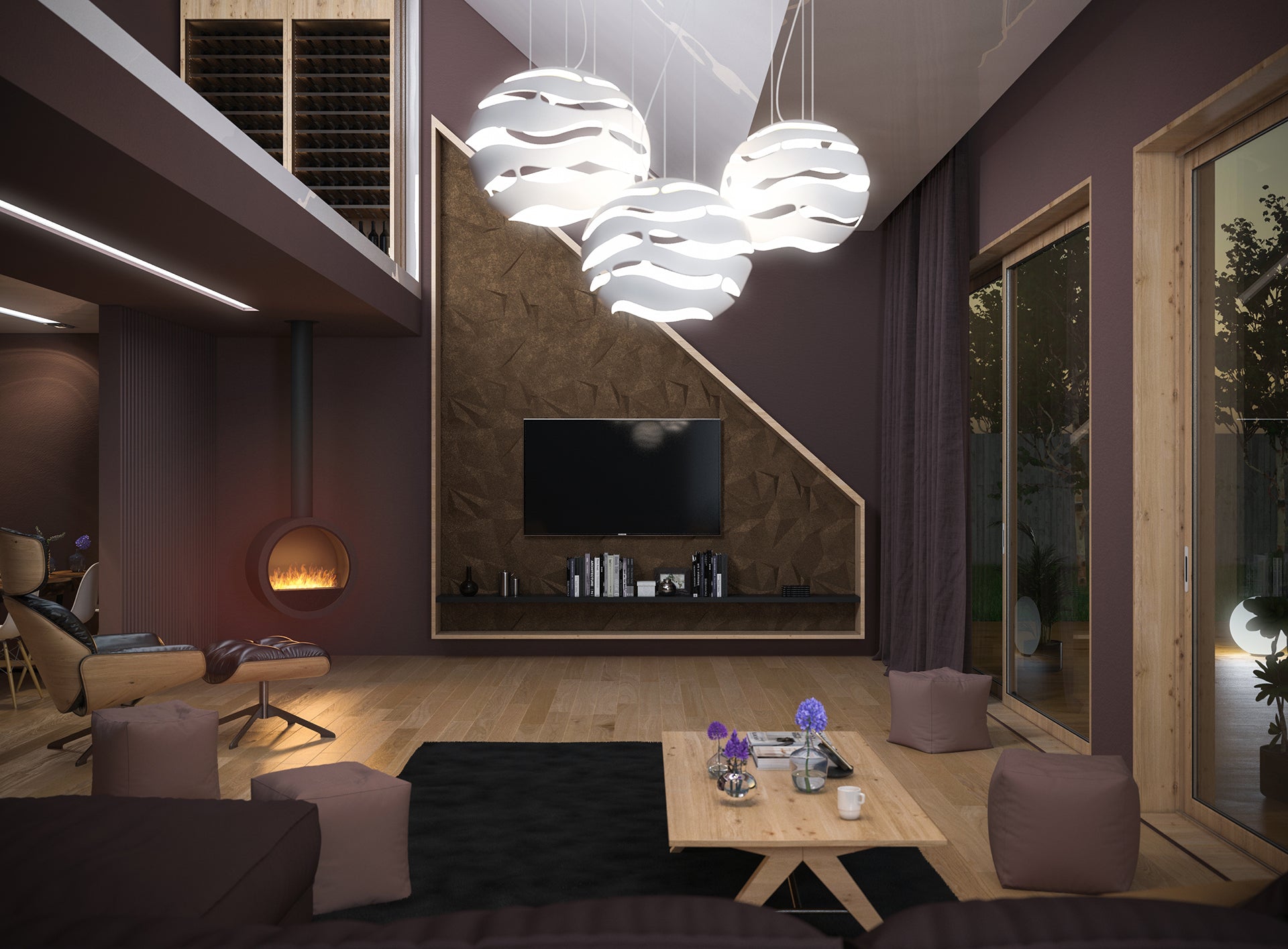 Biokamīns Incyrk 70/35/150 cm tumši zils - N1 Home