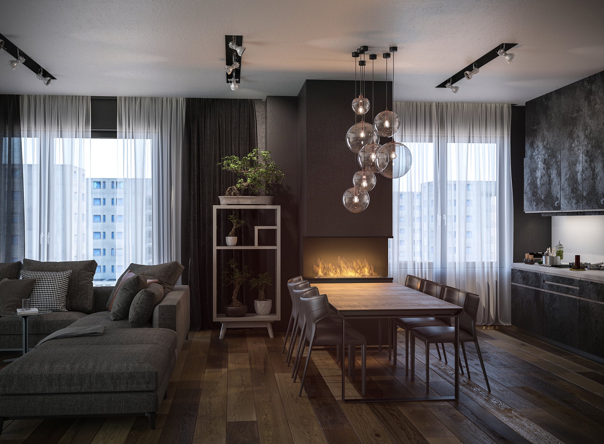 Biokamīns INSI C 2. versijas 80/45/25; 100/50/27; 120/50/20 cm melns - N1 Home