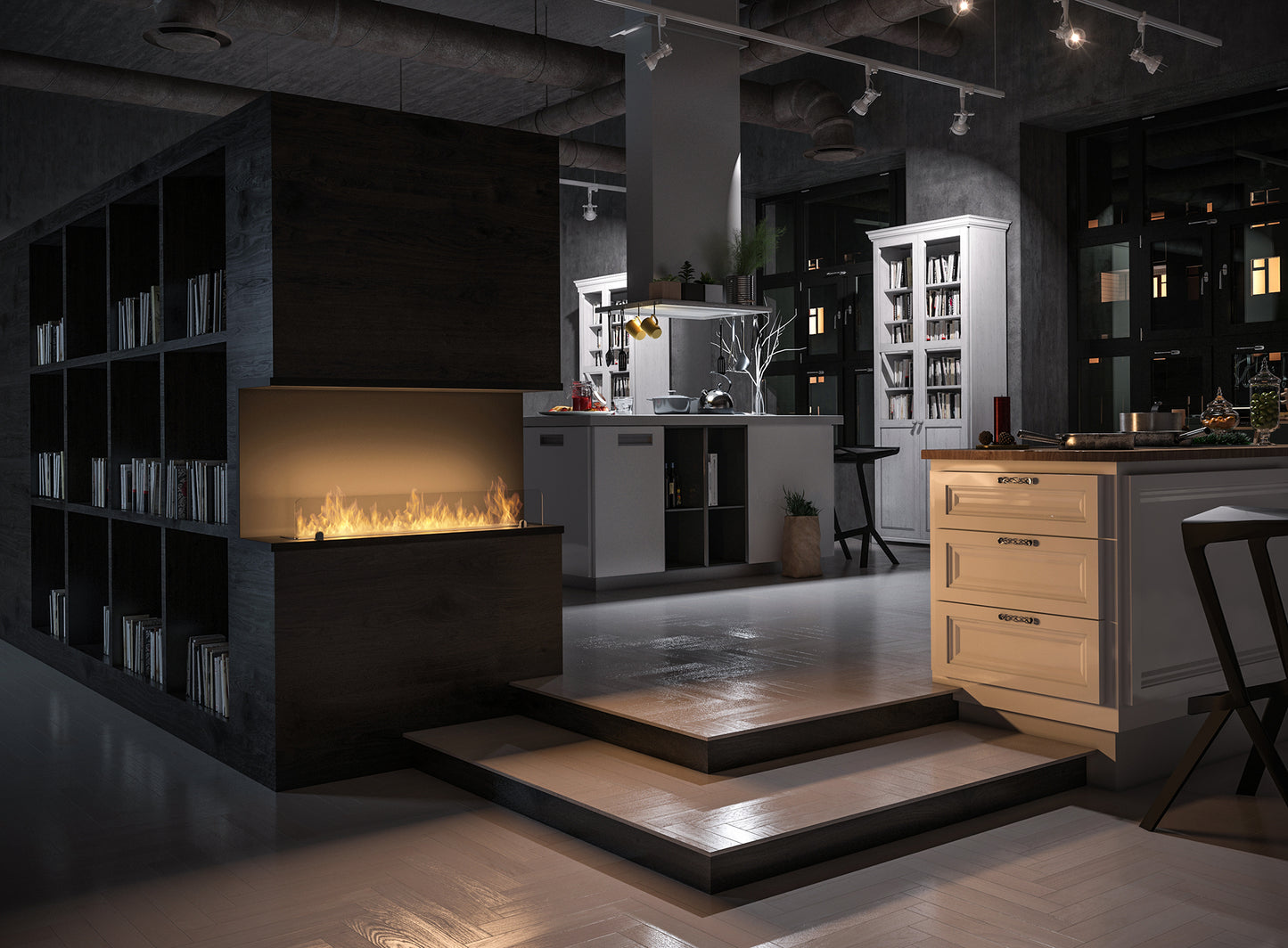 Biokamīns INSI C 2. versijas 80/45/25; 100/50/27; 120/50/20 cm melns - N1 Home