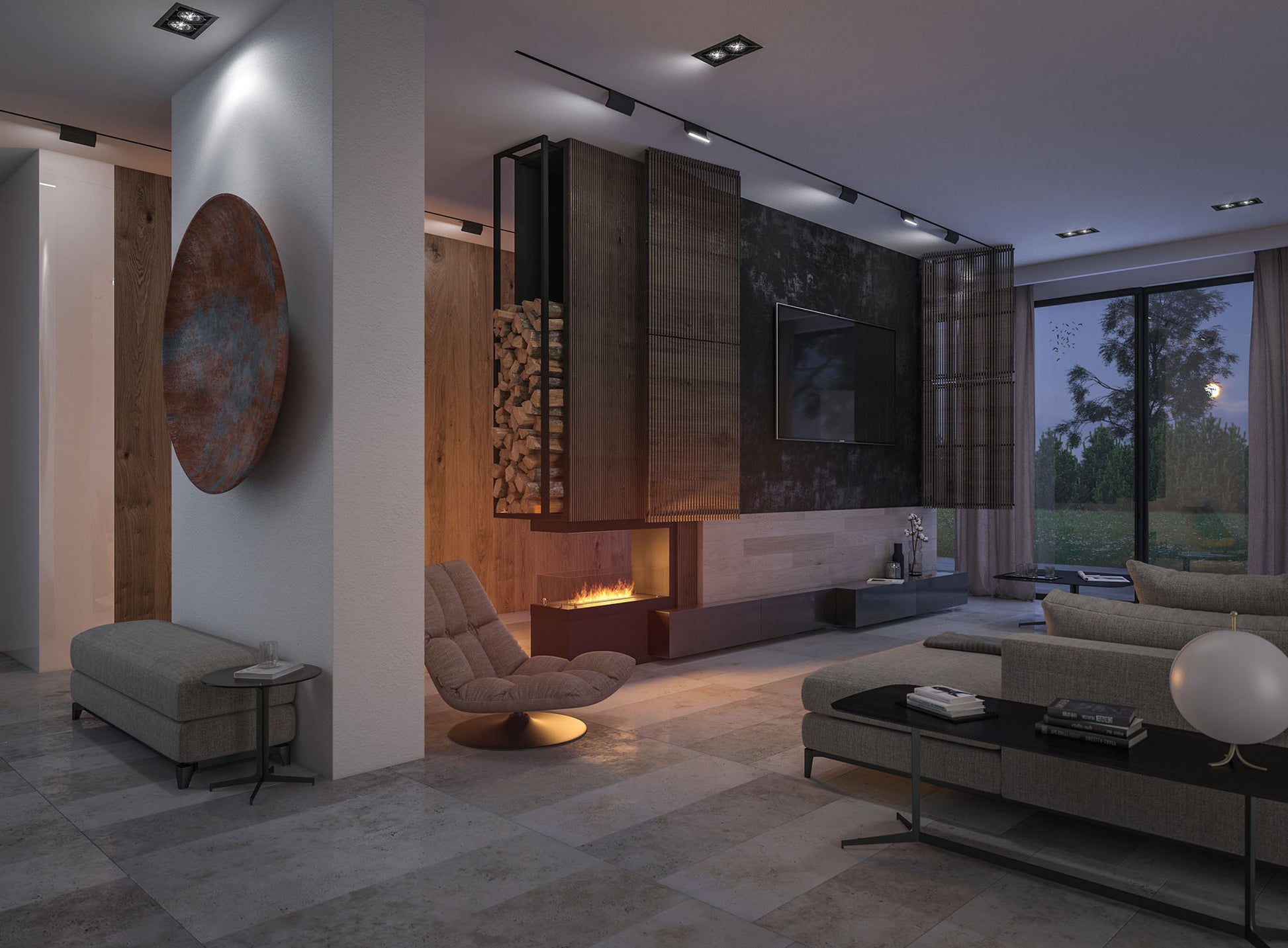 Biokamns Insi U800 80/50/30 cm melns - N1 Home