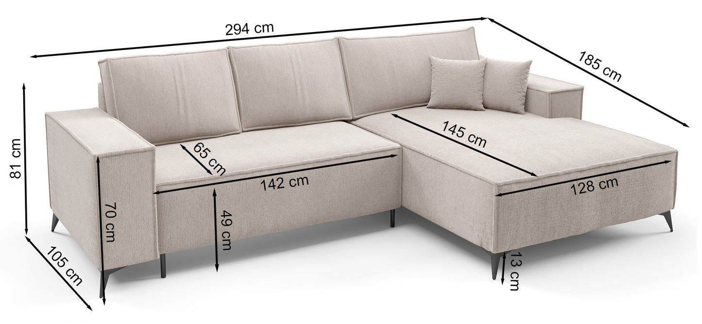 Dīvāns Hendrik 294/81/185 cm Aragon 97 - N1 Home