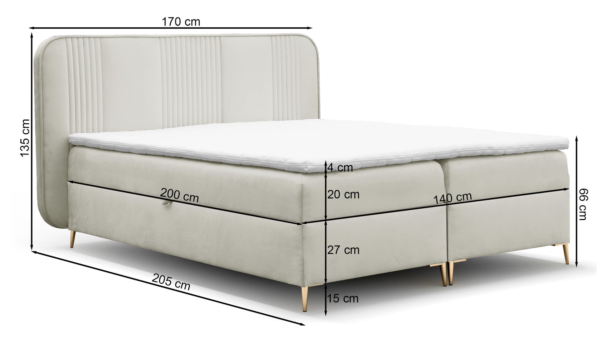 Kontinentālā gulta Clarens 140/160/180x200 cm Magic Velvet 2282 - N1 Home