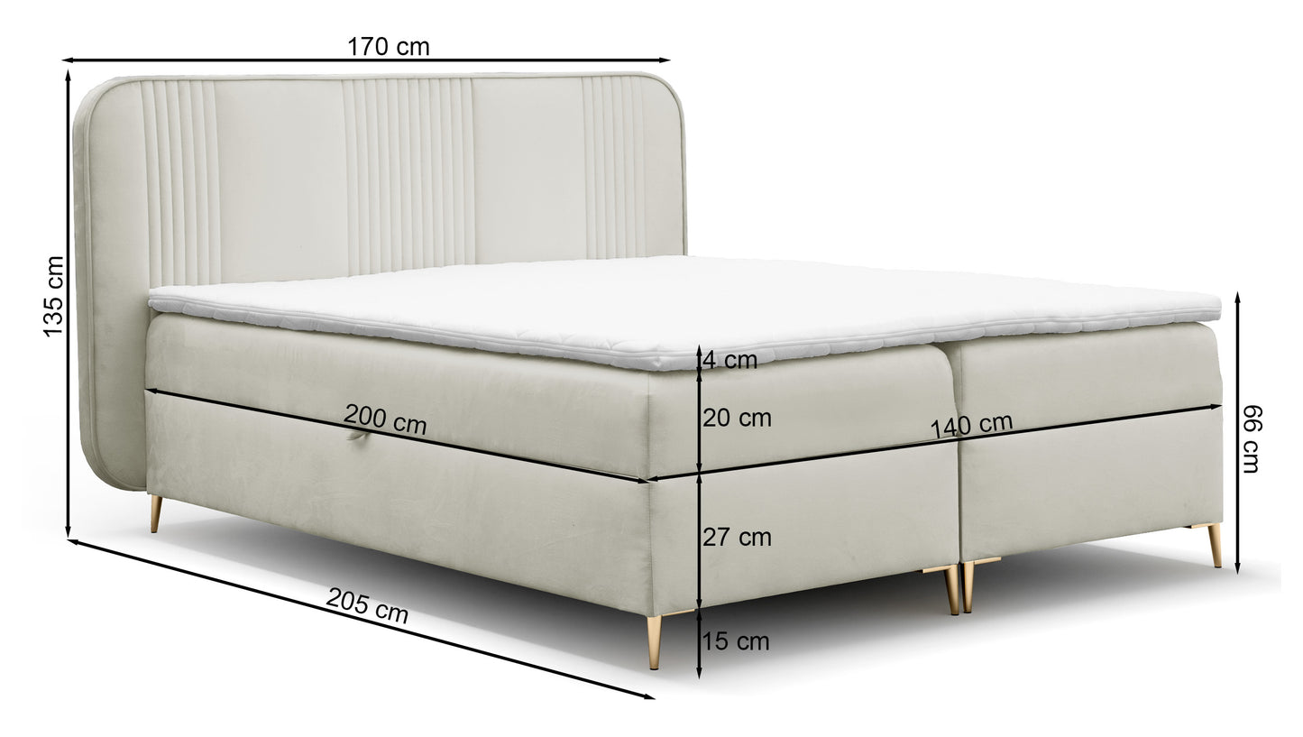 Kontinentālā gulta Clarens 140/160/180x200 cm Magic Velvet 2274 - N1 Home