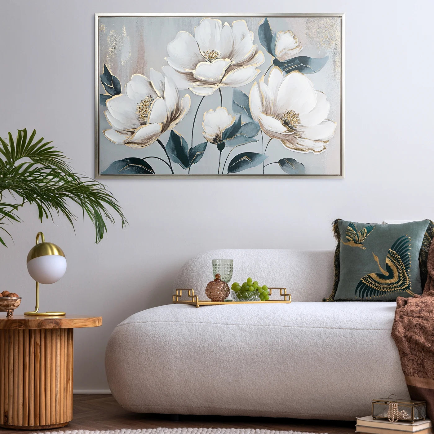 Glezna Piony 60/90 cm balts/debesjums - N1 Home