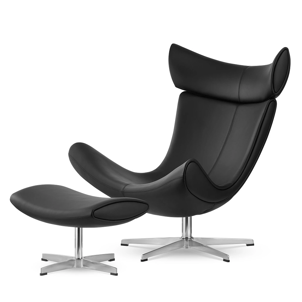 Krēsls Dot Design Larvik dabīgā āda melns 90x85x105 cm - N1 Home