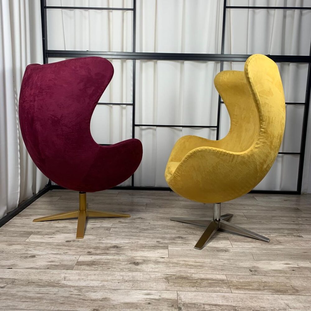 Krēsls Dot Design Treviso Jajo samta 85/113/76 cm medus/hroms - N1 Home