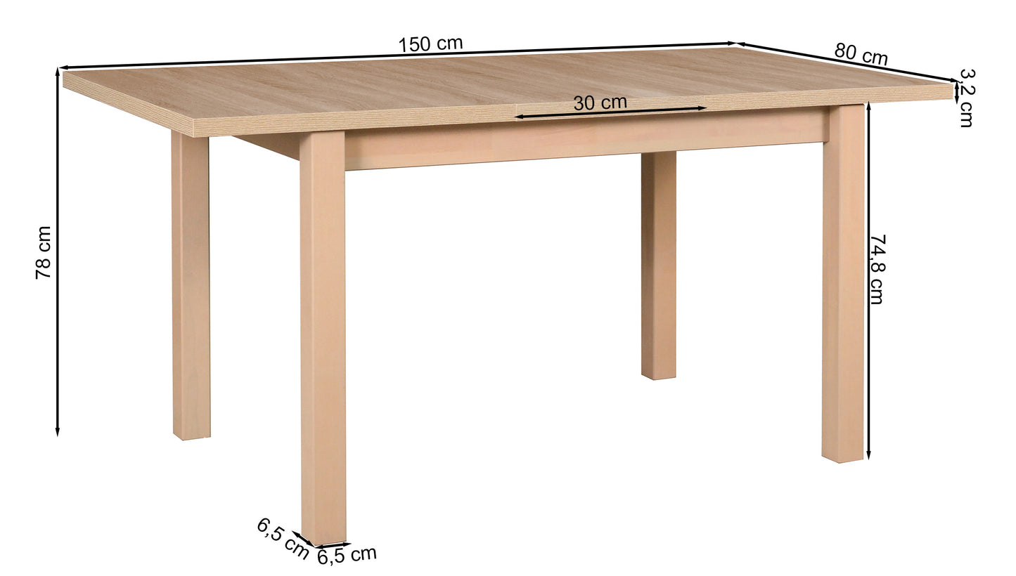Galds Liri 120/78/80 cm Sonoma ozols - N1 Home
