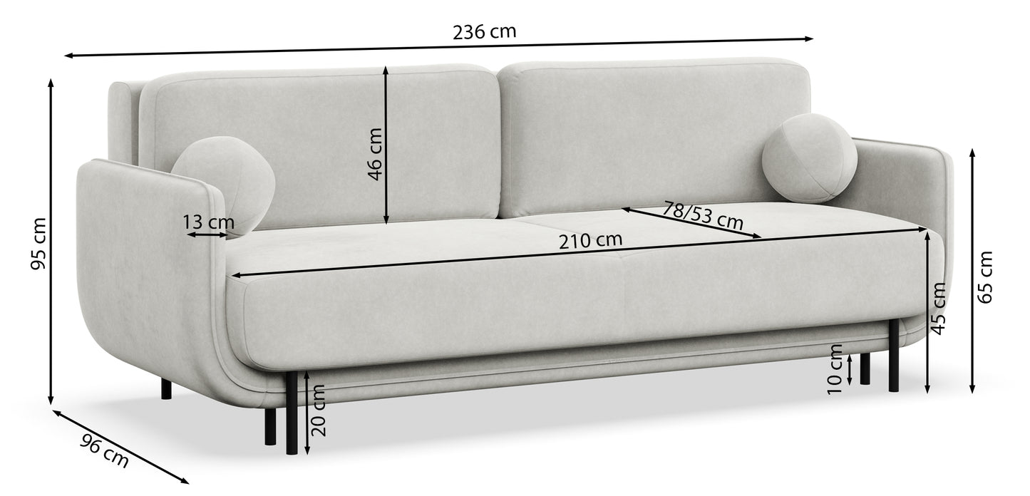 Dīvāns Oplar 236/95/96 cm Polo 890