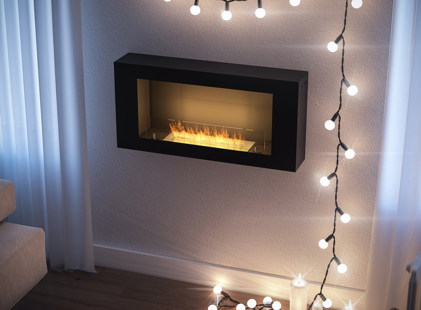 Biokamīns BlackBi 60/30/8 cm melns - N1 Home