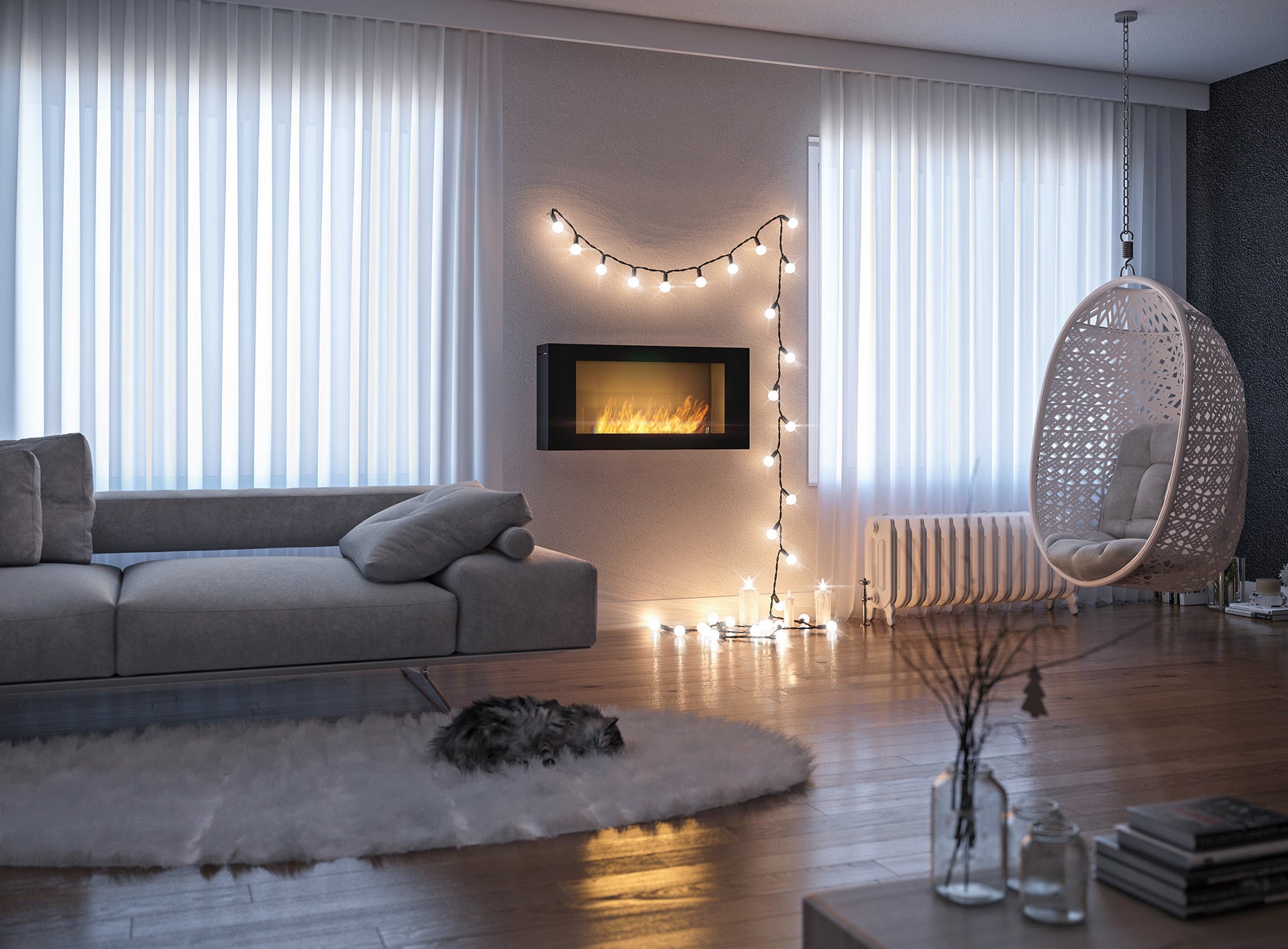 Biokamīns BlackBi 60/30/8 cm melns - N1 Home