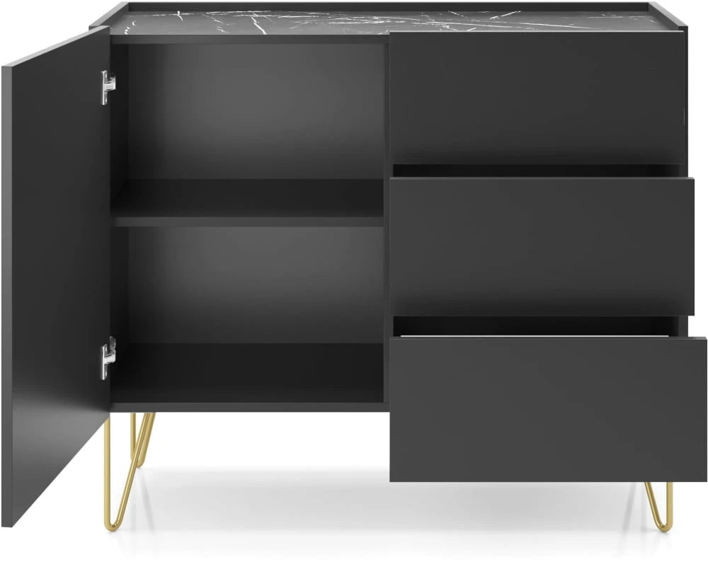 Kumodes Harmi 97/37/83 cm melns - N1 Home