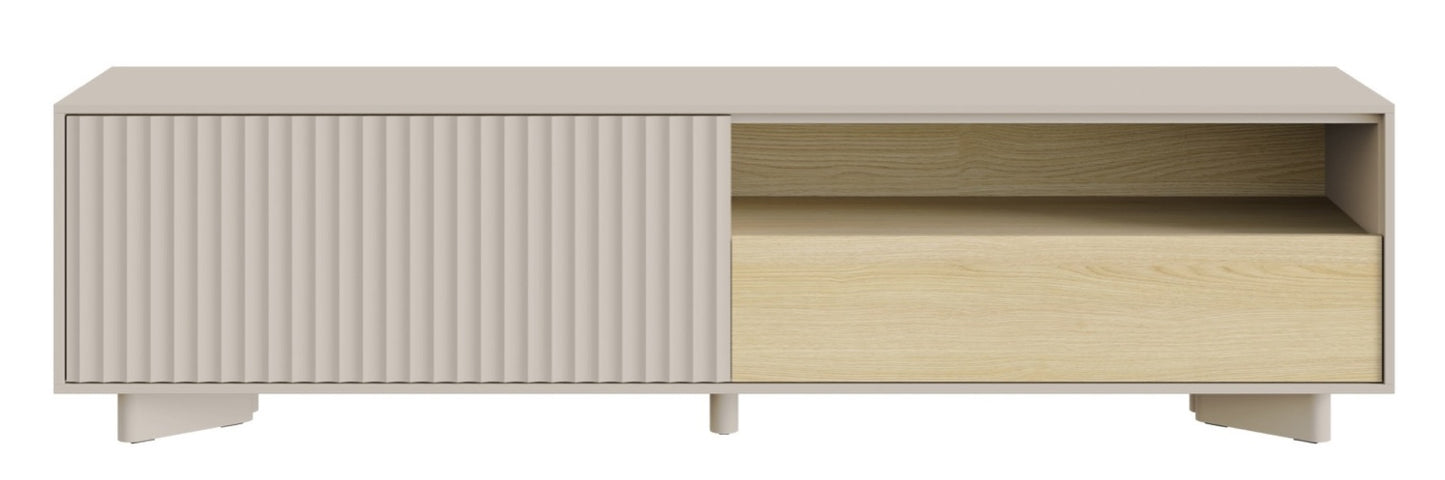 TV skapis Distri Riffle 175/46/35 cm Vičencas ozols/kašmirs