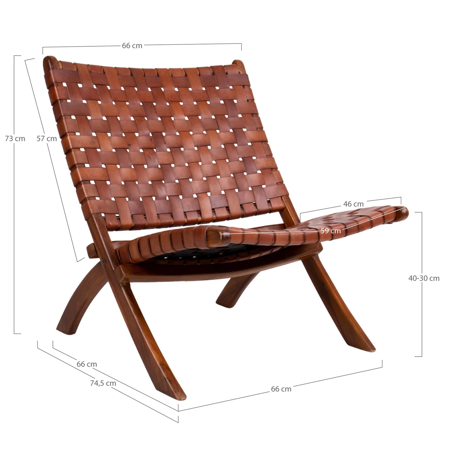 Krēsls Pergoff Nordic 66/74/73 cm brūns