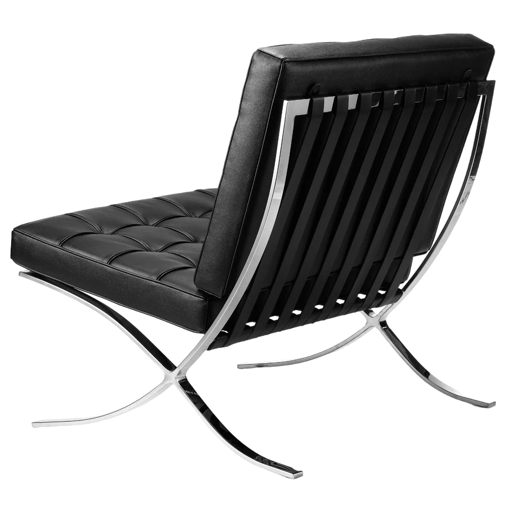 Krēsls Dot Design Barcelona Loreto ar kāju balstu dabīga āda 77x85x75 cm melns - N1 Home