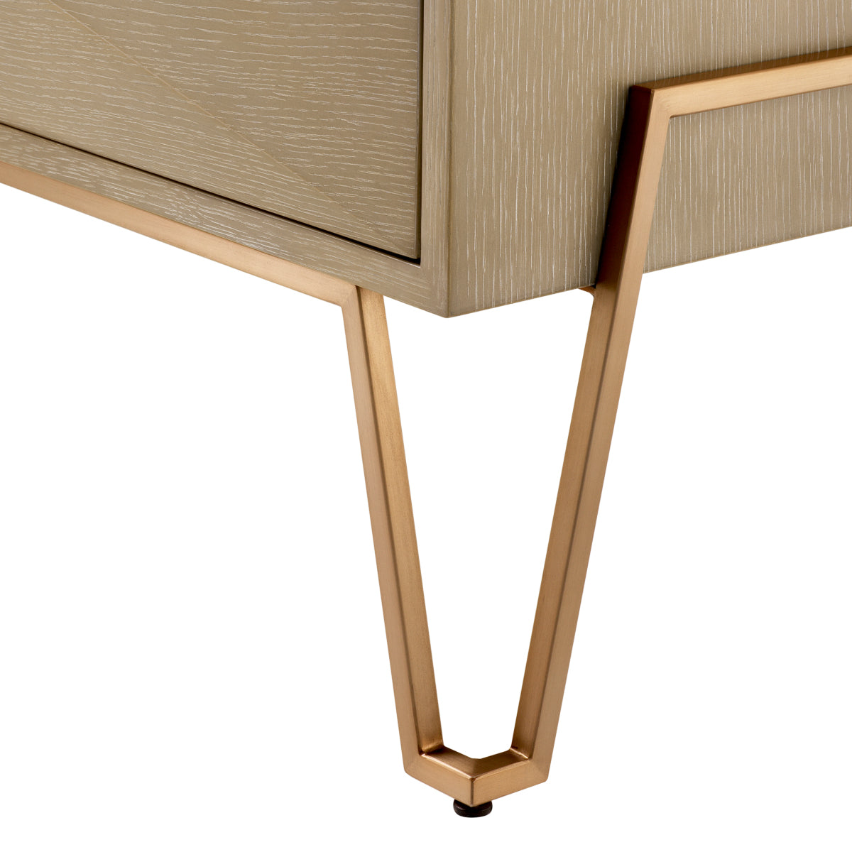 Naktsskapitis Highland Eichholtz 62.5/49/60 cm Washed oak veneer/brushed brass finish