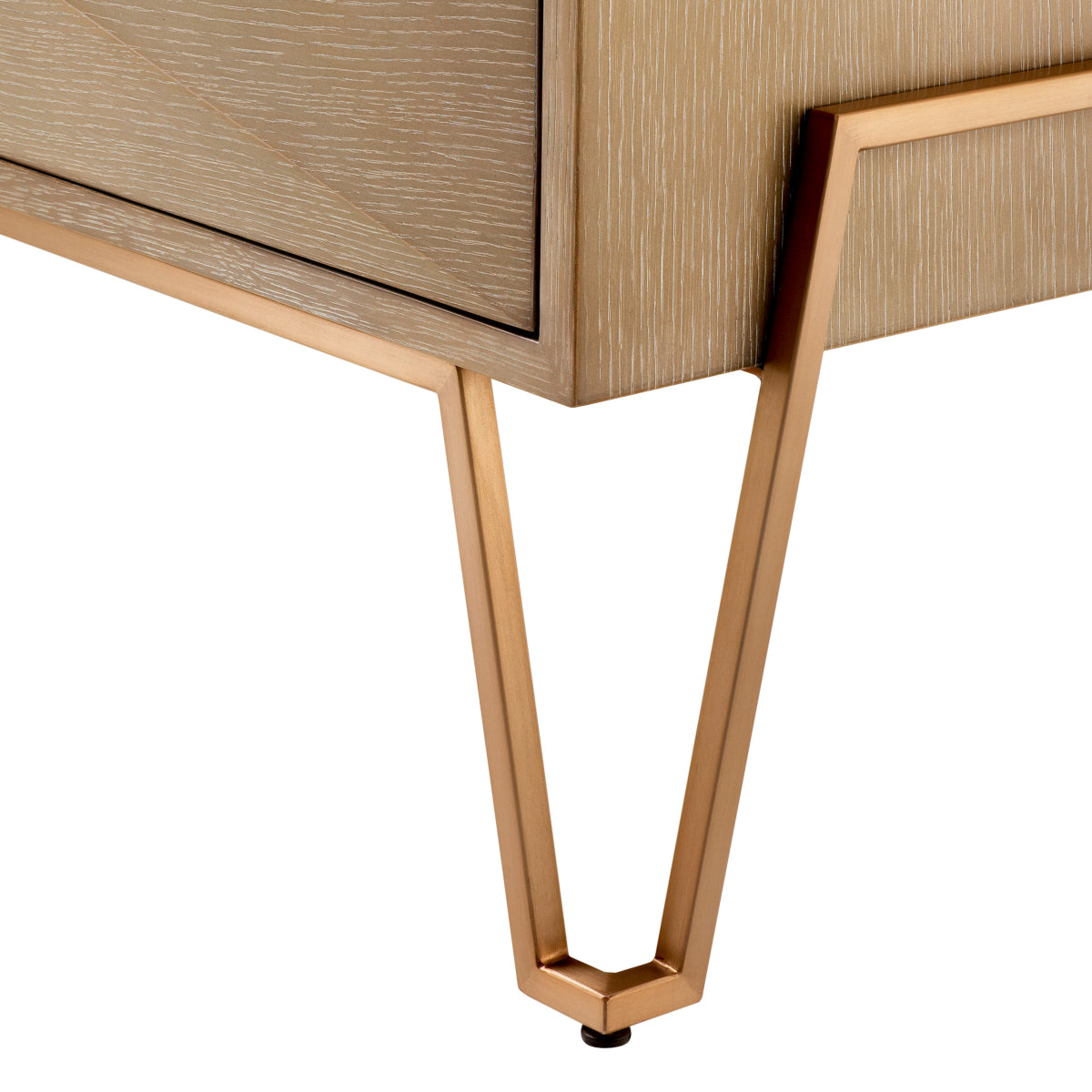 Naktsskapitis Highland Eichholtz 62.5/49/60 cm Washed oak veneer/brushed brass finish