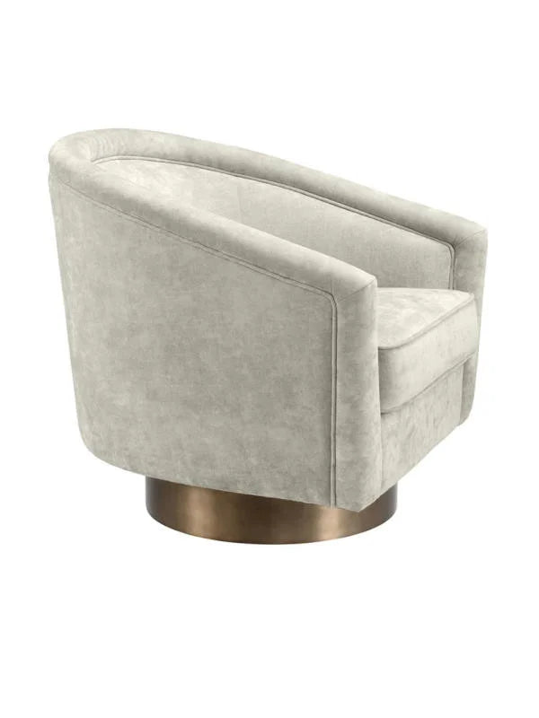 Krēsls Catene Eichholtz 80/80/76 cm Clarck sand | matte gold finish swivel base - N1 Home
