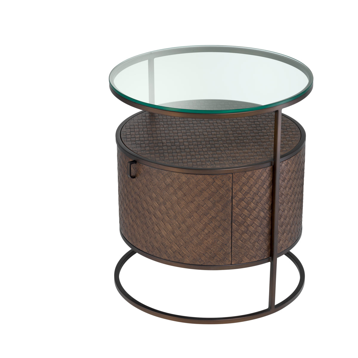 Naktsskapitis Napa Valley Eichholtz 50/50/56 cm Woven oak veneer/bronze finish