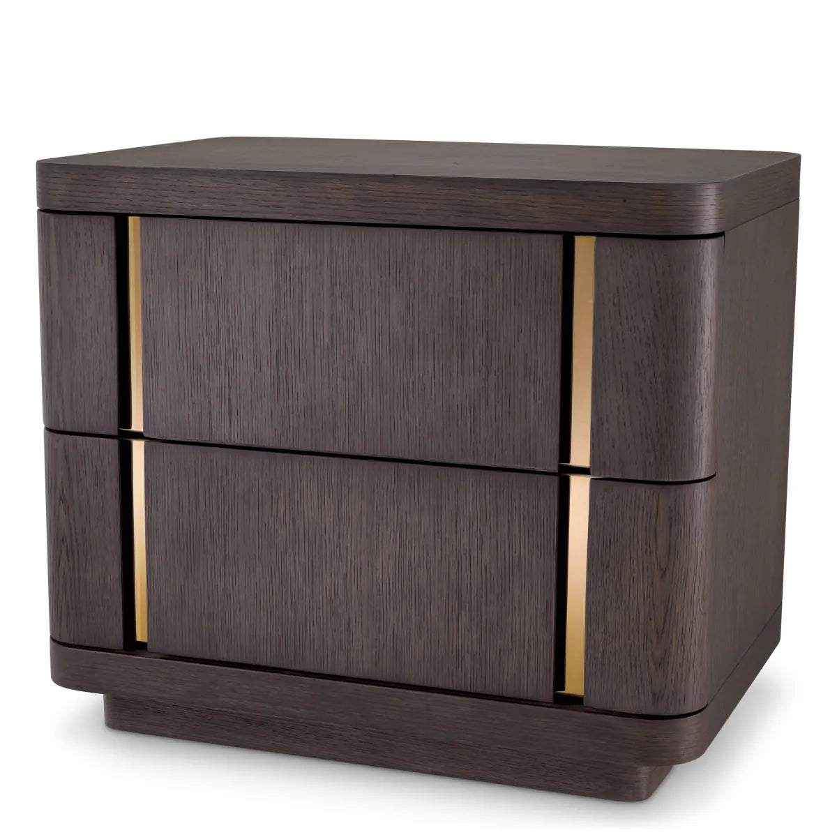 Naktsskapitis Modesto Eichholtz 65/46/56 cm Mocha oak veneer/brushed brass finish