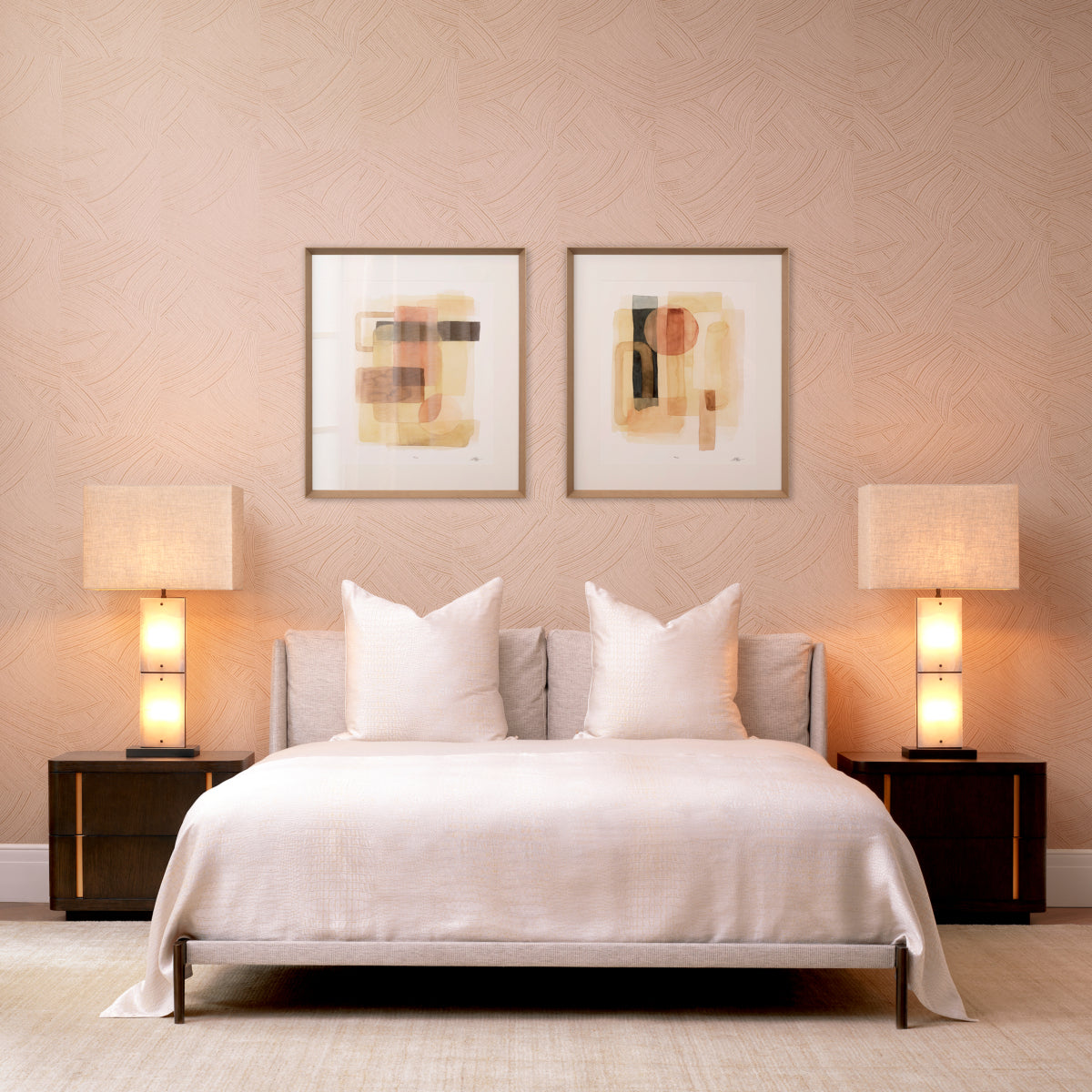 Naktsskapitis Modesto Eichholtz 65/46/56 cm Mocha oak veneer/brushed brass finish