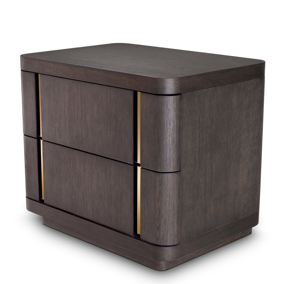 Naktsskapitis Modesto Eichholtz 65/46/56 cm Mocha oak veneer/brushed brass finish