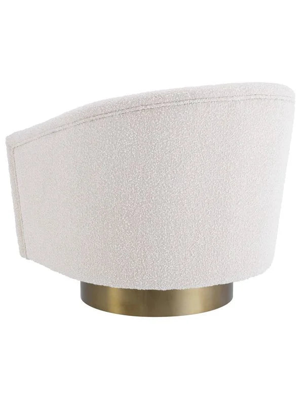 Krēsls Catene Eichholtz 80/80/76 cm Bouclé cream | matte gold finish swivel base - N1 Home