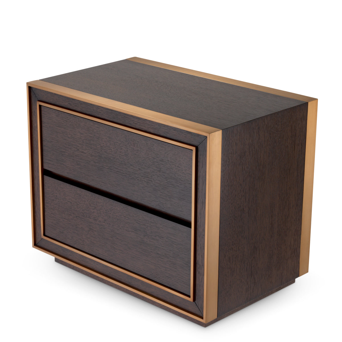 Naktsskapitis Camelot Eichholtz 76/48.5/61.5 cm Brown oak veneer/brushed brass finish