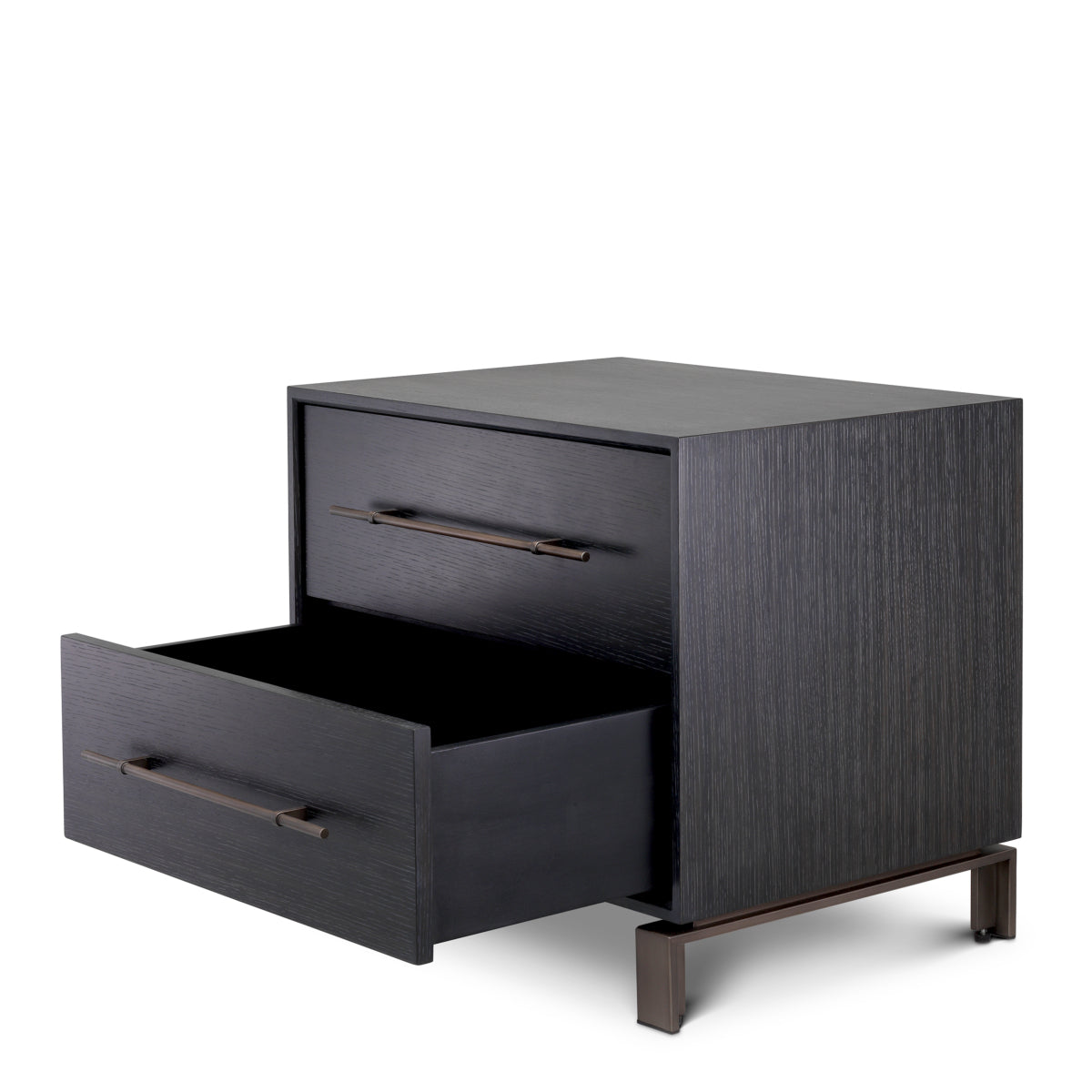 Naktsskapitis Canova Eichholtz 65/48/55 cm Charcoal grey oak veneer/medium bronze finish