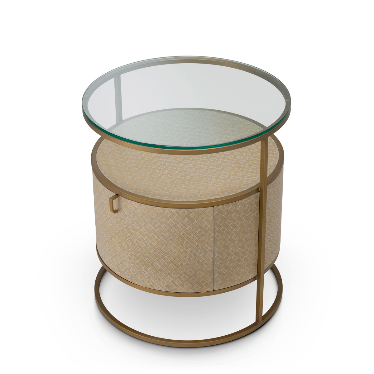 Naktsskapitis Napa Valley Eichholtz 50/50/56 cm Woven washed oak venee/brushed brass finish