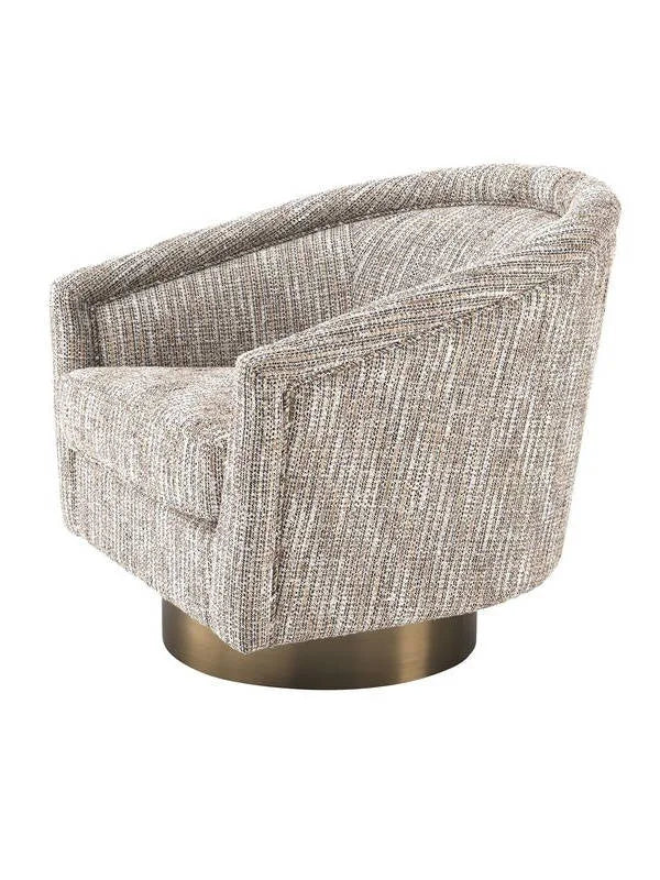 Krēsls Catene Eichholtz 80/80/76 cm Mademoiselle beige | matte gold finish swivel base - N1 Home