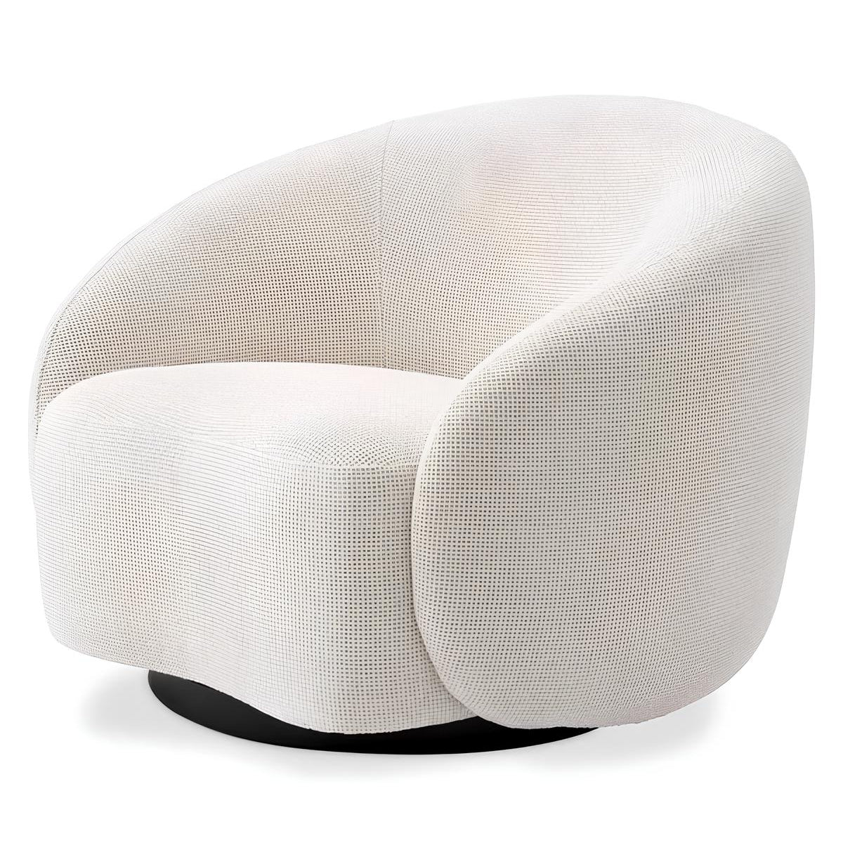 Krēsls Amore Eichholtz 97/91/74 cm Lyssa off-white | black swivel base - N1 Home