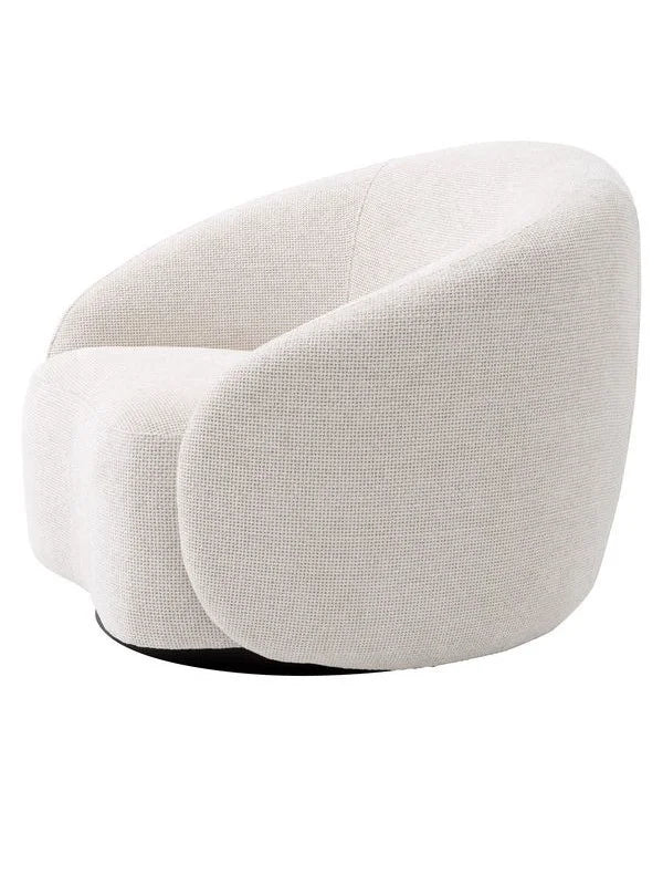 Krēsls Amore Eichholtz 97/91/74 cm Lyssa off-white | black swivel base - N1 Home
