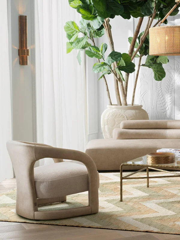 Krēsls Voletta Eichholtz 75/78/73 cm Valente beige faux leather | renato ecru - N1 Home