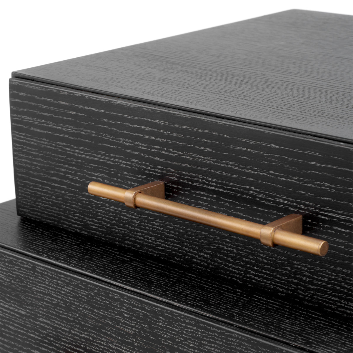 Naktsskapitis Evendale Eichholtz 60/50.5/49 cm Charcoal oak veneer/brushed brass finish