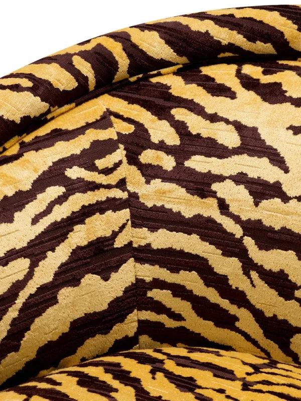 Krēsls Catene Eichholtz 80/80/76 cm Tigris brown | brushed brass finish swivel base - N1 Home