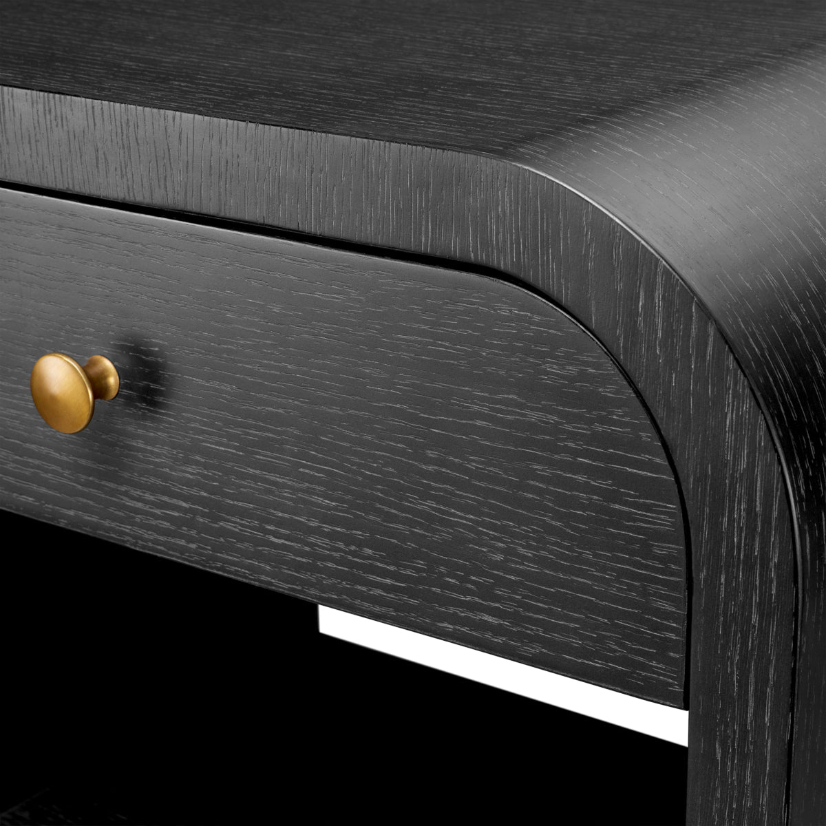 Naktsskapis Rhodes Eichholtz 60/46/55 cm Charcoal oak veneer/brushed brass finish